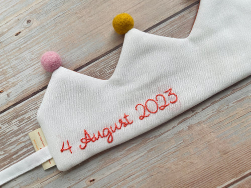 Extra Request for Birthdate, Birthday - Hand Embroidered Birthdate, Birthplace, Cherished Memory, Special Keepsake, Unique Personalized Gift
