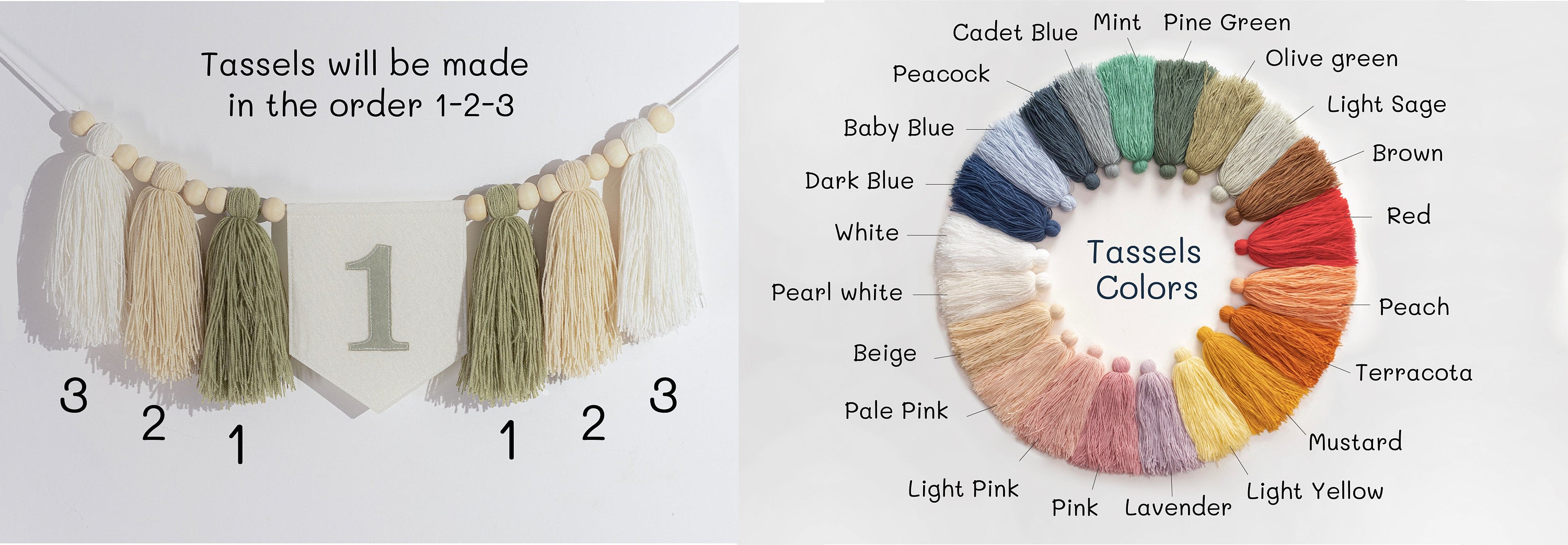 Personalized 1st Birthday High Chair Banner, Customized Yarn Tassel Garland, 1 Party Decor, Cake Smash Highchair Banner, Birthday Photo Prop