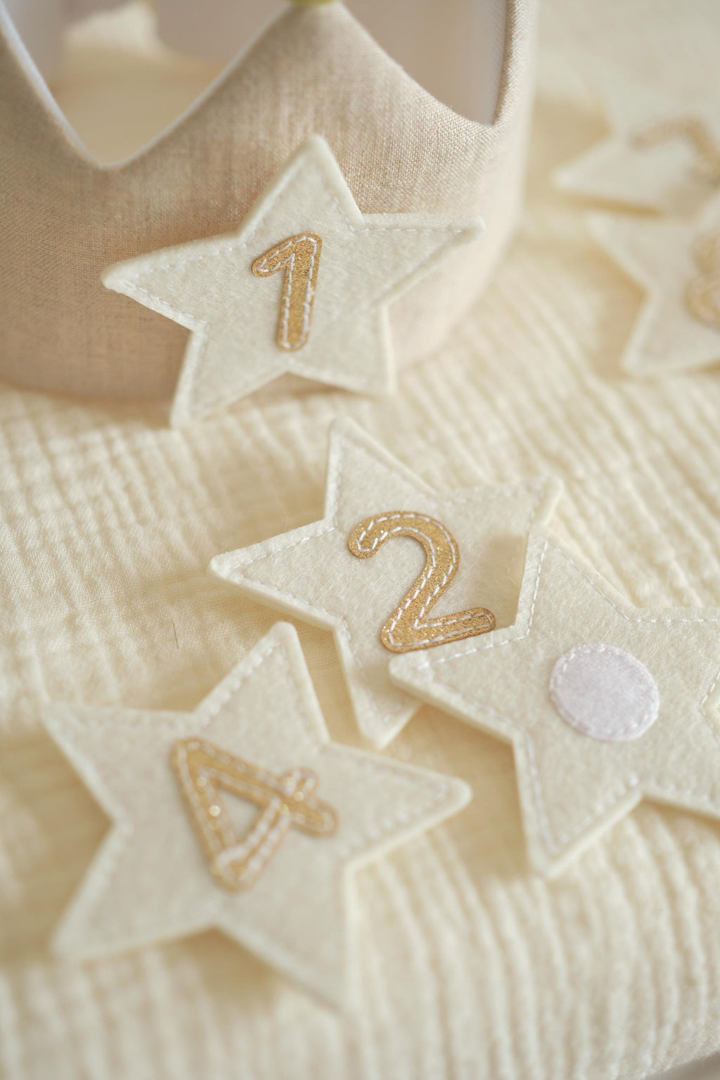 Number and Star Custom Linen Crown for Kids & Children's Birthday, Personalized Gifts, Keepsake for First Birthday Party, Special Occasions