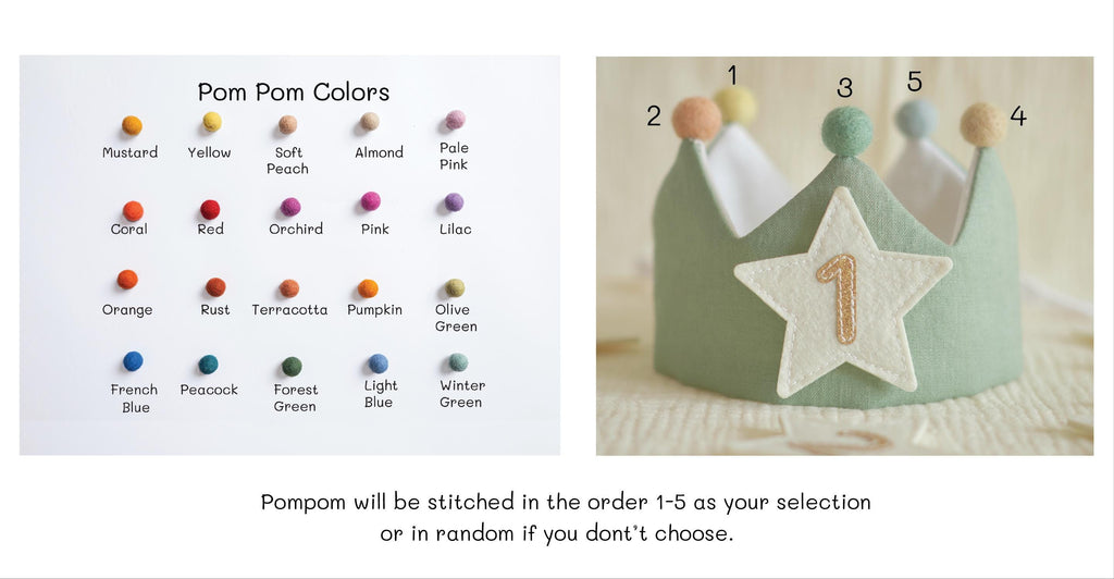Number and Star Custom Linen Crown for Kids & Children's Birthday, Personalized Gifts, Keepsake for First Birthday Party, Special Occasions