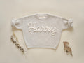Custom Name Hand Embroidered Baby Sweater: First Birthday Outfit