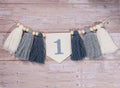 Personalized 1st Birthday Highchair Banner, Customized Yarn Tassel Garland, 1 Party Decor, Cake Smash High Chair Banner, Birthday Photo Prop