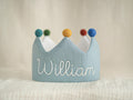 Hand Embroidered Linen Crown for Kids and Children's Birthdays, Personalized Gifts | Keepsake for First Birthday Party and Special Occasions