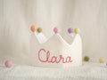 Hand Embroidered Linen Crown for Kids and Children's Birthdays, Personalized Gifts | Keepsake for First Birthday Party and Special Occasions
