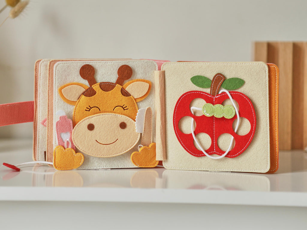 Personalized baby shower girl gifts, Berry Tale busy book, Berry first birthday gift, Strawberry felt book, custom Montessori-inspired toy