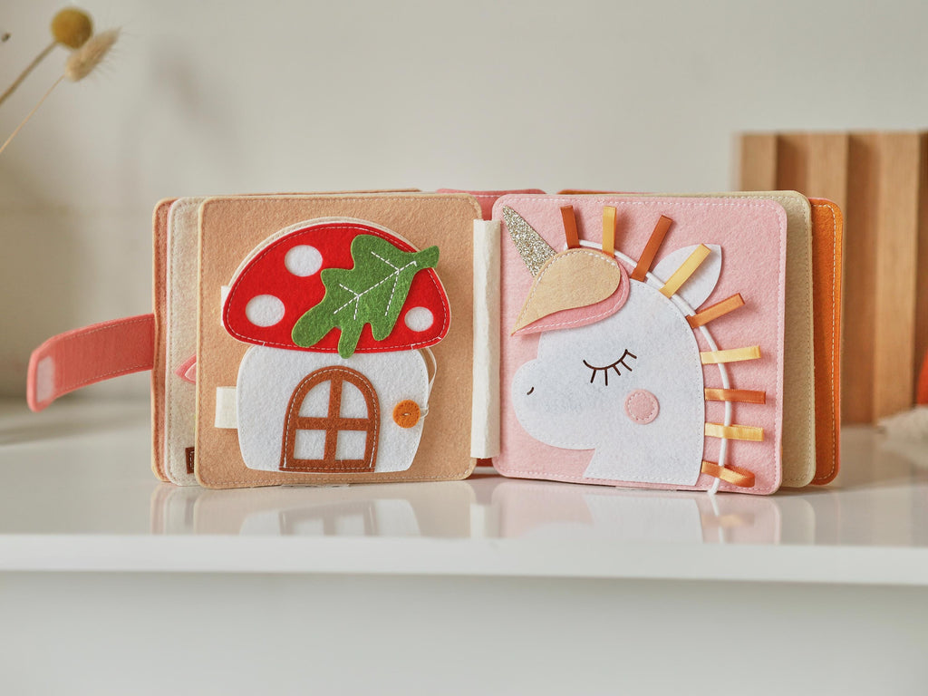 Personalized baby shower girl gifts, Berry Tale busy book, Berry first birthday gift, Strawberry felt book, custom Montessori-inspired toy