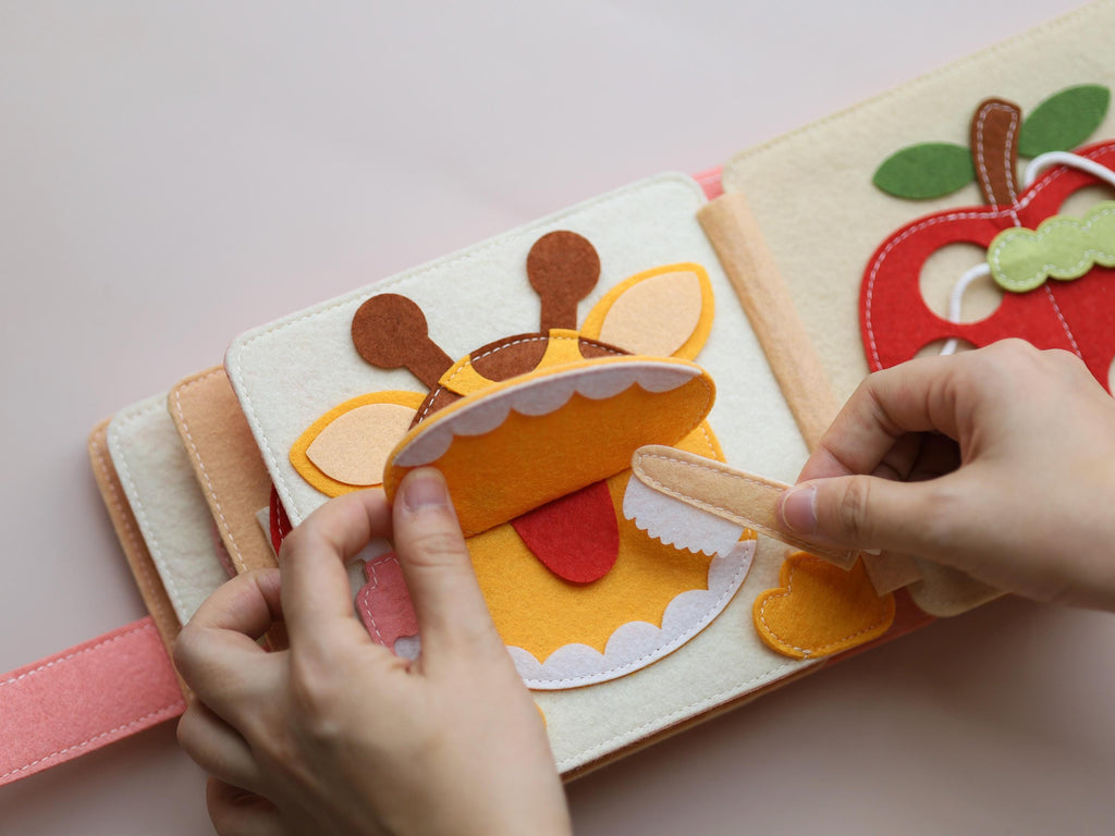Personalized baby shower girl gifts, Berry Tale busy book, Berry first birthday gift, Strawberry felt book, custom Montessori-inspired toy