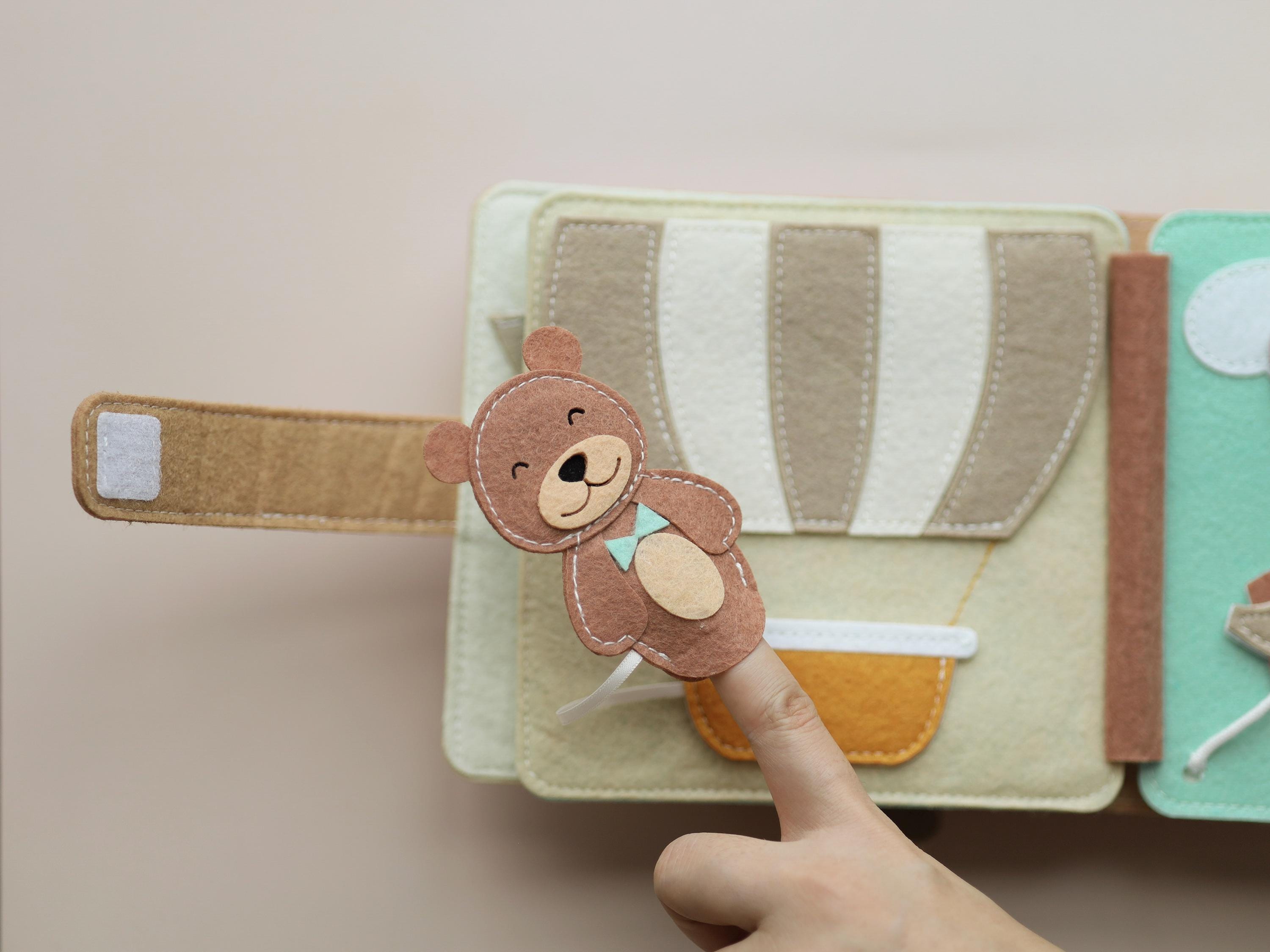 Personalized Teddy Bear baby shower gift, Bear Adventure busy book, Beary first birthday, handmade quiet book, soft Montessori-inspired toy