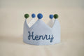 Hole in One 1st Birthday Crown, Hand Embroidered Linen Crown for Kids, Personalized Gifts, Keepsake for First Birthday Party, Golf Birthday
