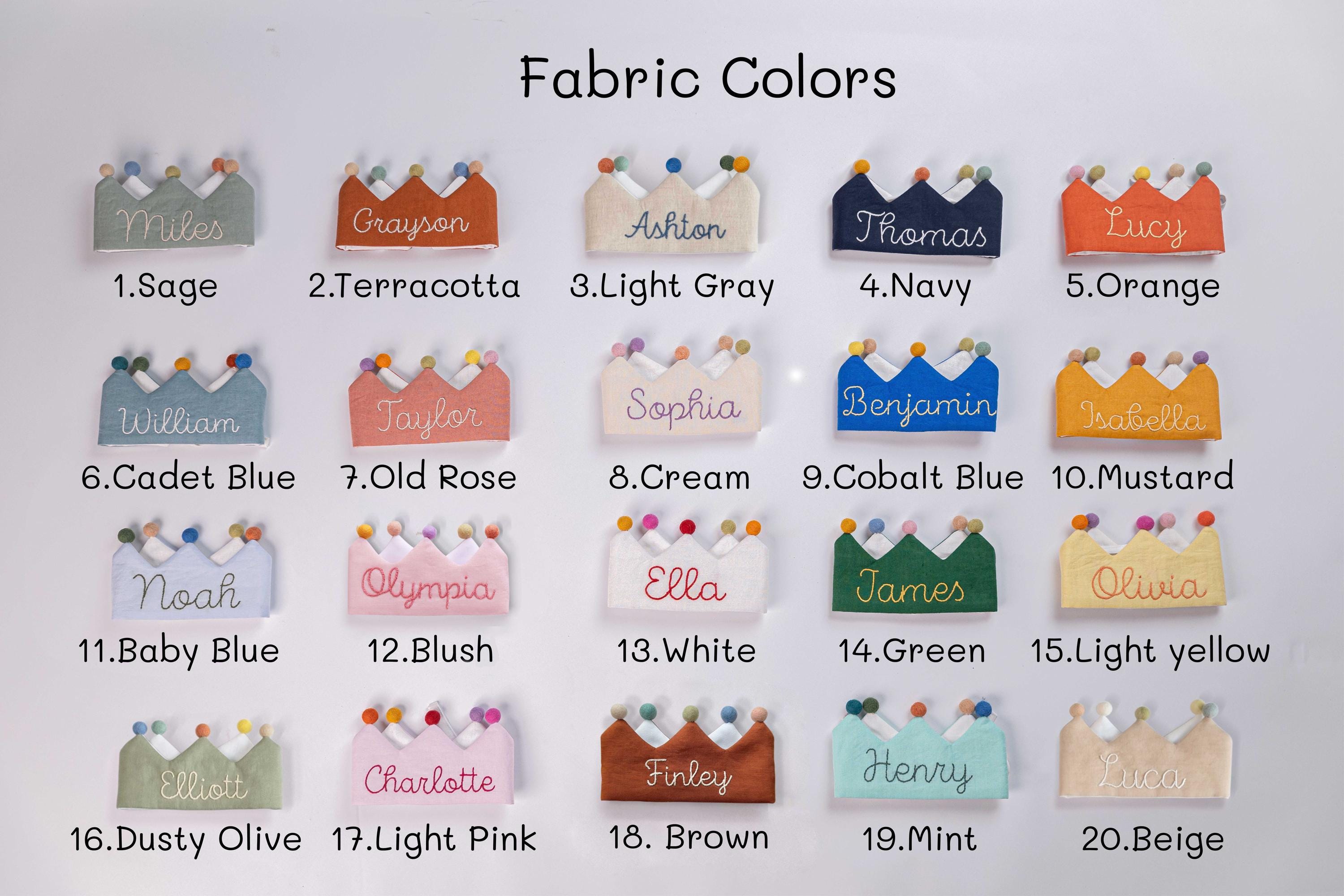 Hand Embroidered Linen Crown for Kids and Children's Birthdays, Personalized Gifts | Keepsake for First Birthday Party and Special Occasions