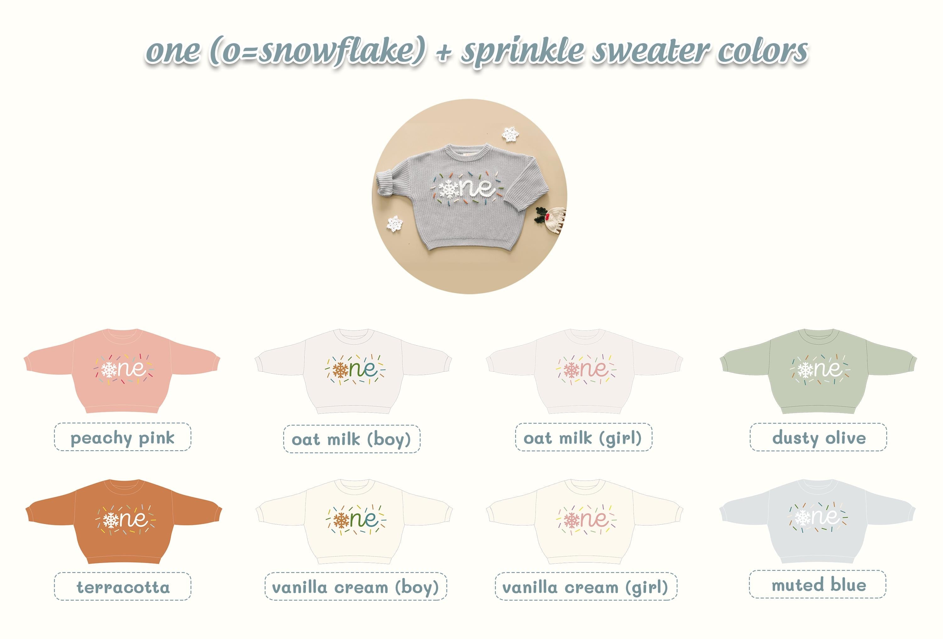 First Birthday Sweater, One Hand Embroidered Sweater, Fall and Winter Outfit, Custom Baby 1st Birthday, Personalized Boy and Girl Outfit