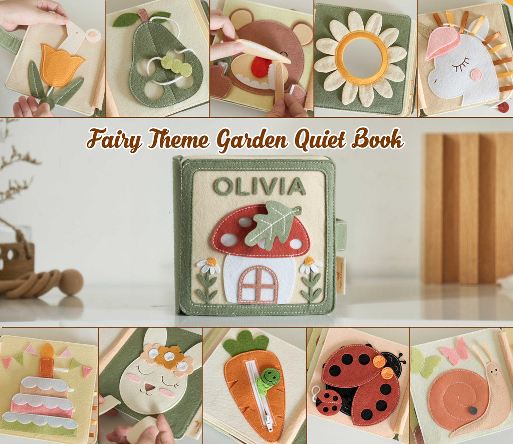 Personalized gift for baby boy& girl, Bear Adventure busy book, handmade felt quiet book, customized soft Montessori-inspired toy for travel