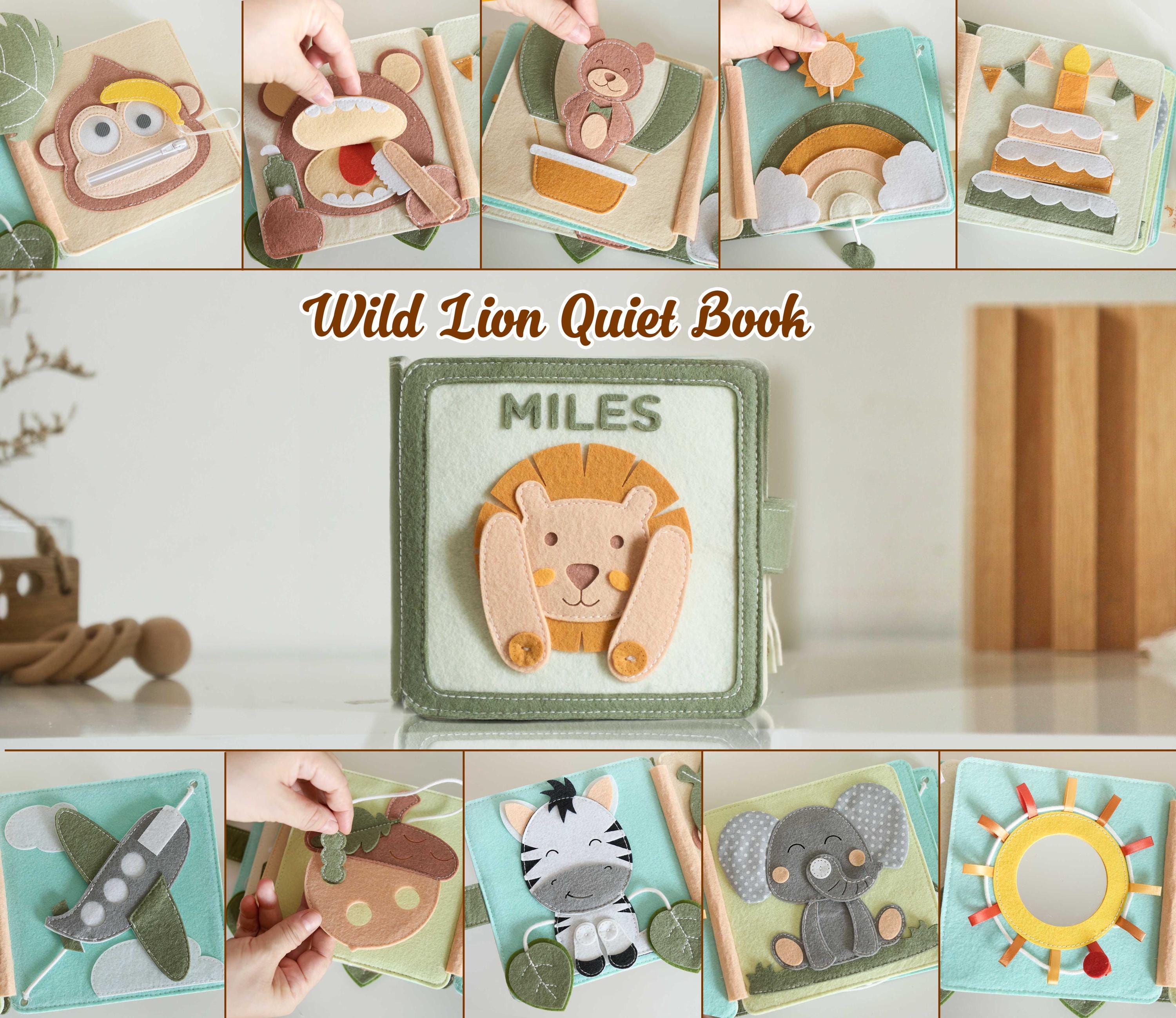 Personalized Christmas gift for baby, handmade sensory felt busy book, custom soft Montessori-inspired toy, first birthday, baby shower gift