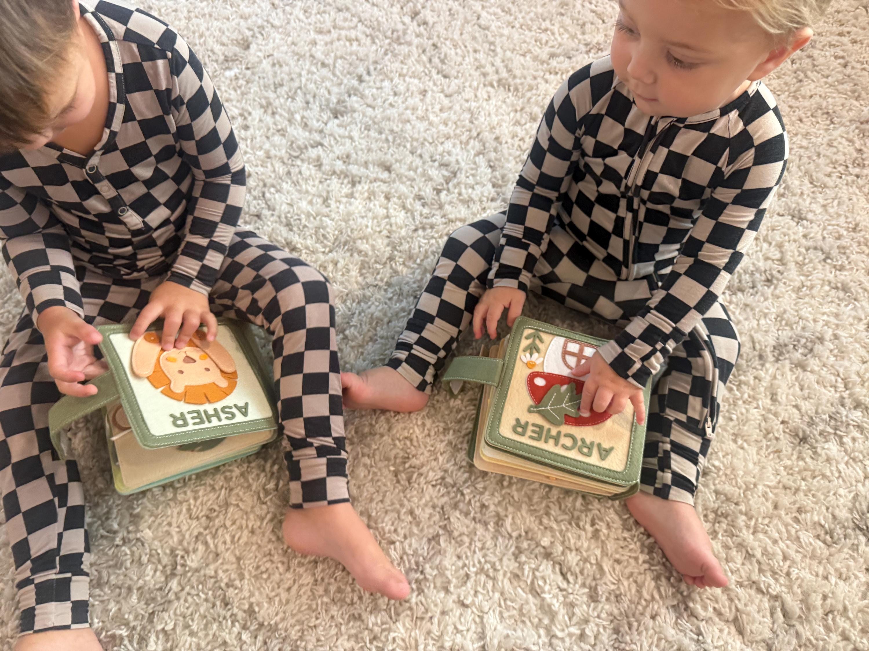Personalized Teddy Bear baby shower gift, Bear Adventure busy book, Beary first birthday, handmade quiet book, soft Montessori-inspired toy