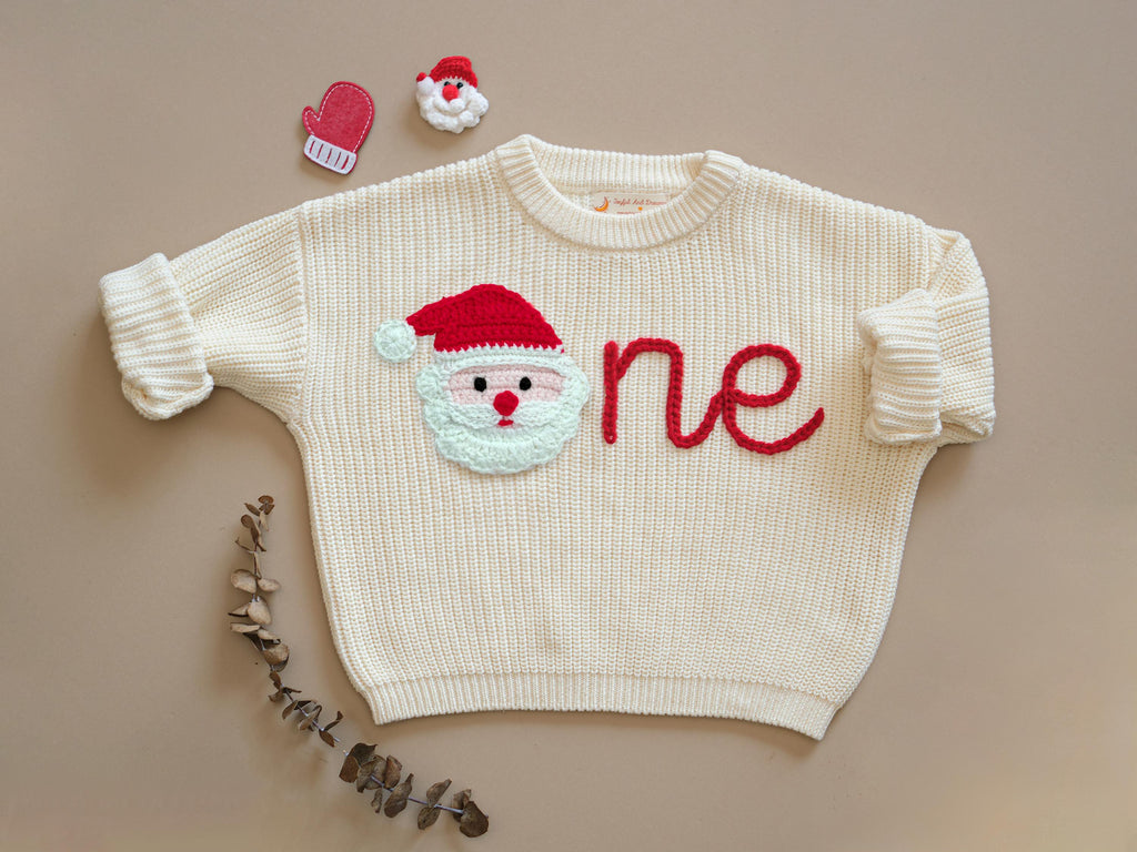 First Birthday Sweater, One Hand Embroidered Sweater, Fall and Winter Outfit, Custom Baby 1st Birthday, Personalized Boy and Girl Outfit