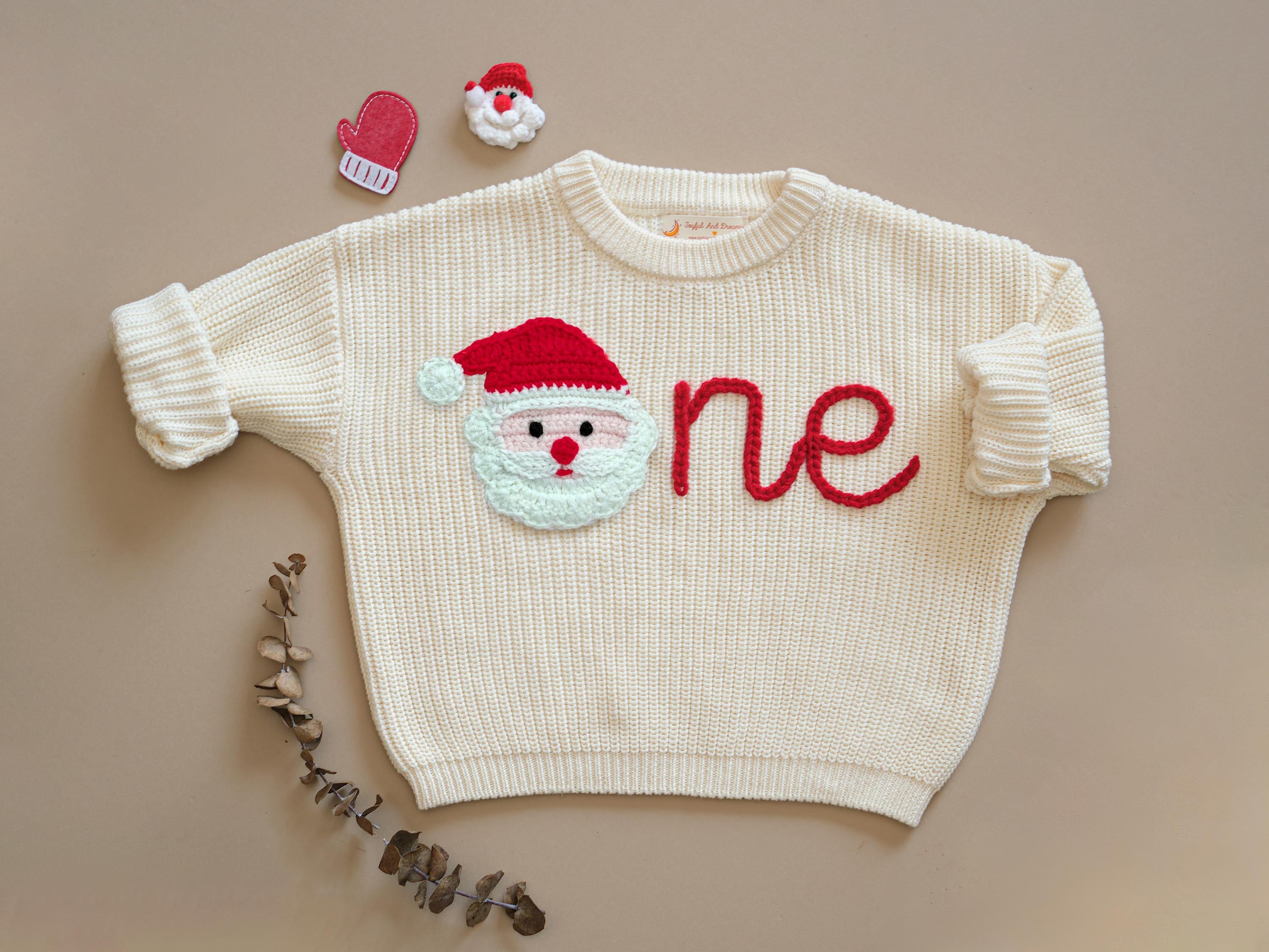First Birthday Sweater, One Hand Embroidered Sweater, Fall and Winter Outfit, Custom Baby 1st Birthday, Personalized Boy and Girl Outfit