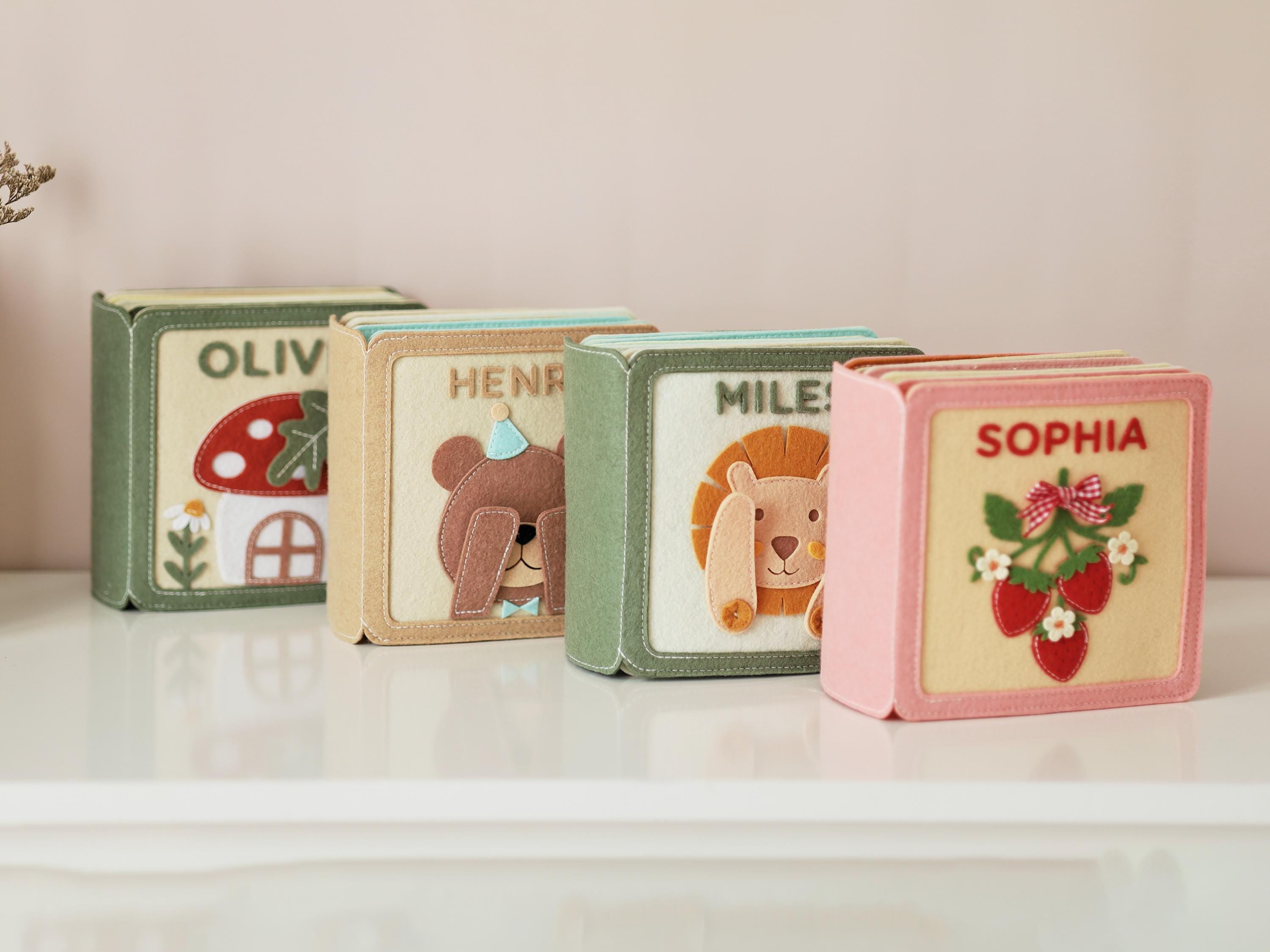 Personalized gift for baby, Handmade felt book, Customized soft Montessori-inspired toy, First birthday present, Busy book, Baby Shower gift