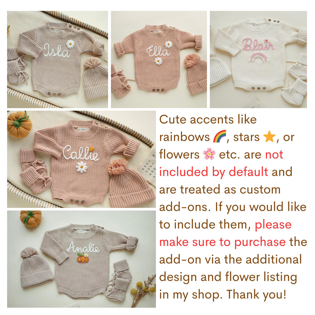 Personalized Newborn Sweater, Hand Embroidered Name Baby Romper, Custom Newborn Coming Home Outfit, Baby Newborn Outfit, Birth Announcement