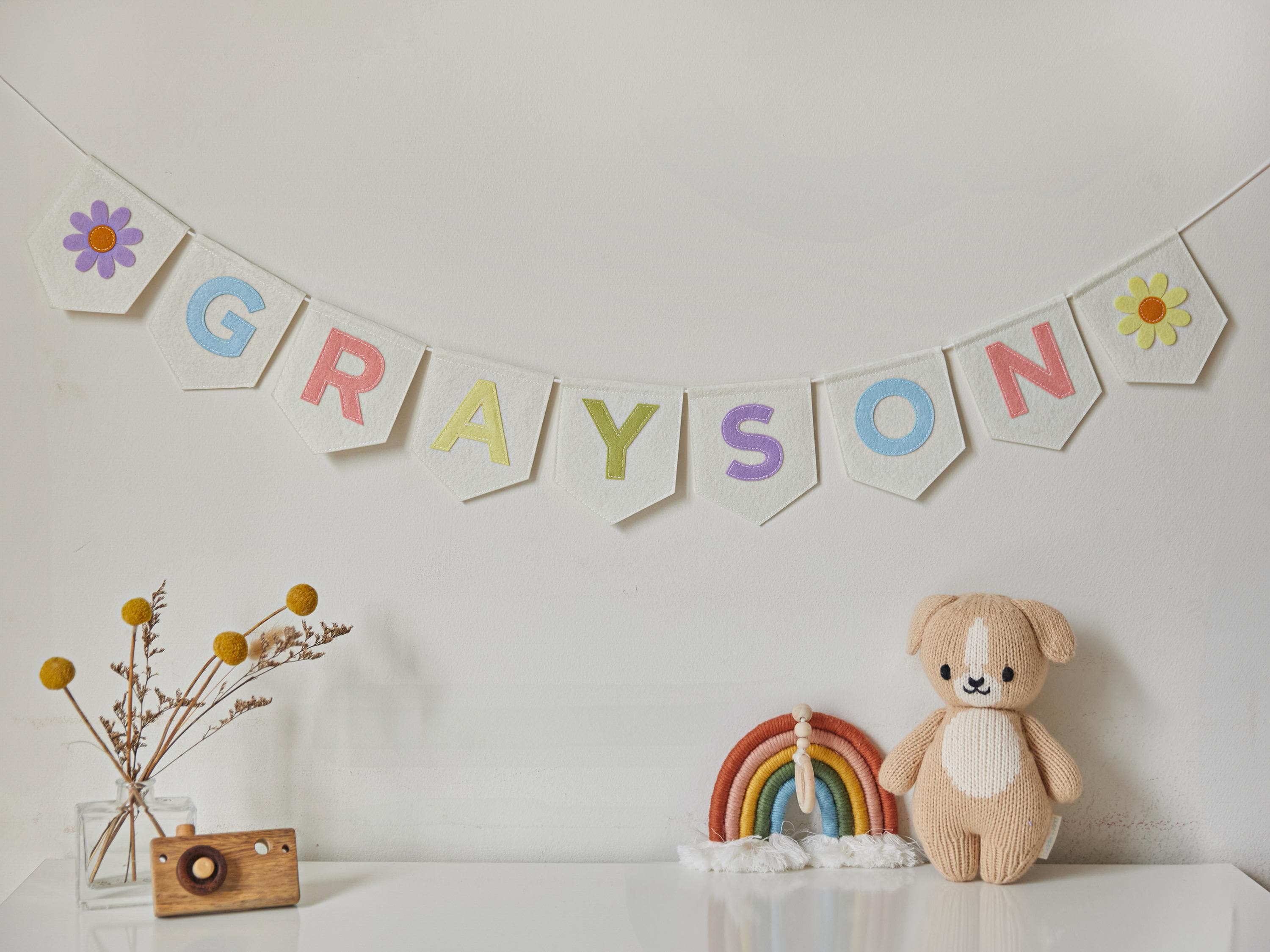 Adds on for the Personalized Name Bunting, Nursery Banner, Felt Name Garland, Nursery Decor, Custom Felt Bunting, Pastel Name Garland Banner