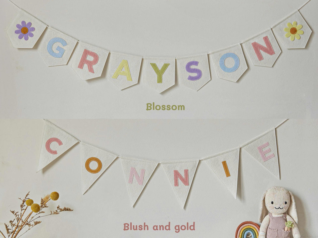 Personalized Name Bunting, Nursery Banner, Felt Name Garland, Nursery Decor, Custom Felt Party Bunting, Pastel Rainbow Name Garland /Banner