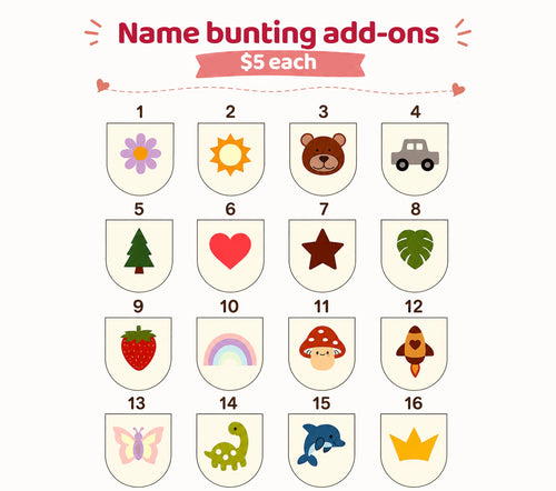Adds on for the Personalized Name Bunting, Nursery Banner, Felt Name Garland, Nursery Decor, Custom Felt Bunting, Pastel Name Garland Banner